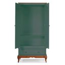 Ver imagem 2 de Guarda Roupa Solteiro 2 Portas 1 Gaveta 60406 Linz Móveis - Verde Musgo/Imbuia