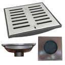 Ver imagem 1 de Ralo 20x20 Inox 304 com Abre Fecha Coletor Marrom Saída de 100mm