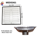 Ver imagem 2 de Ralo 20x20 Inox 304 com Abre Fecha Coletor Marrom Saída de 100mm