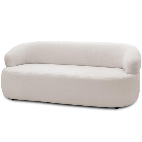 Sofá 2 Lugares Orgânico Sala de Estar Living 140cm Carmen F04 Bouclê Cru - Lyam Decor