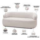 Ver imagem 7 de Sofá 2 Lugares Orgânico Sala de Estar Living 140cm Carmen F04 Bouclê Cru - Lyam Decor
