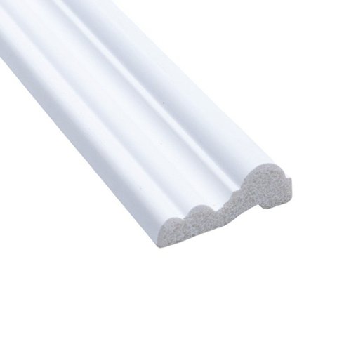 Kit com 3 Barras Rodameio de Poliestireno 4,5CMX17MM Liso 7,2m Branco Riplain