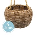 Ver imagem 3 de Vaso De Palha Redondo Pequeno C/ Alça de Corda Decorativo