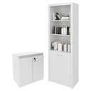 Ver imagem 1 de Armário Alto Me4110 e Armário Balcão Me4149 para Escritório Branco - Tecnomobili