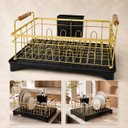 Ver imagem 1 de Escorredor de Louças Dourado Escovado Aço Inox 304 Goldenx