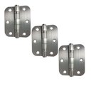 Ver imagem 1 de Dobradiça 3,5x3 Aço Inox Escovado Canto Redondo com Rolamento Cartela 3 Unidades Única