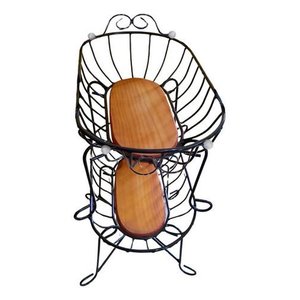 Fruteira 2 Andares Oval Grande:preto