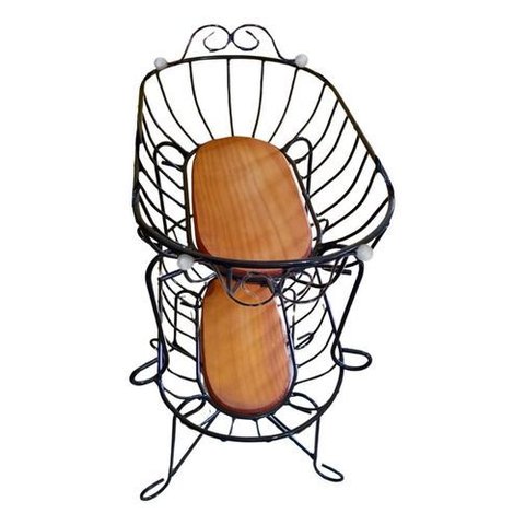 Fruteira 2 Andares Oval Grande:preto