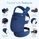 Ver imagem 5 de Momcozy Canguru Ergonom. Air Mesh Azul, Suporte Lombar P/ 3-24 Meses