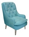 Ver imagem 1 de Poltrona Decorativa Lille Pés Cromados Suede Azul Turquesa Dominic Decor