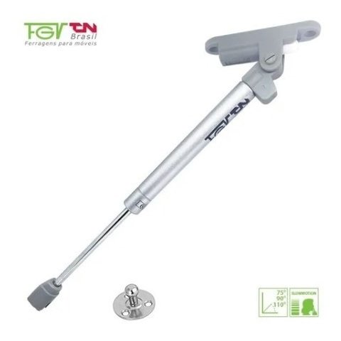 Pistão Gás com Amortecedor Tn/Fgv 100N Abertura Cima 2 Peças