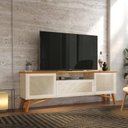 Ver imagem 1 de Rack / Bancada DAR Bélissimo Portas Com Acabamento em Rattan Porta Central com Pistão a Gás Modelo R