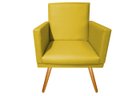 Ver imagem 2 de Kit 2 Poltronas Decorativa Bia Couro Amarelo Pés Madeira Mz Decor