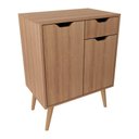Ver imagem 5 de Gabinete Banheiro 60cm 2 Portas e 1 gaveta Retrô Multimóveis CR10118 Amêndoa