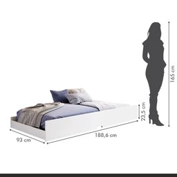 Cama Auxiliar Solteiro 188,6x93x23,5 Cm Luna - 3