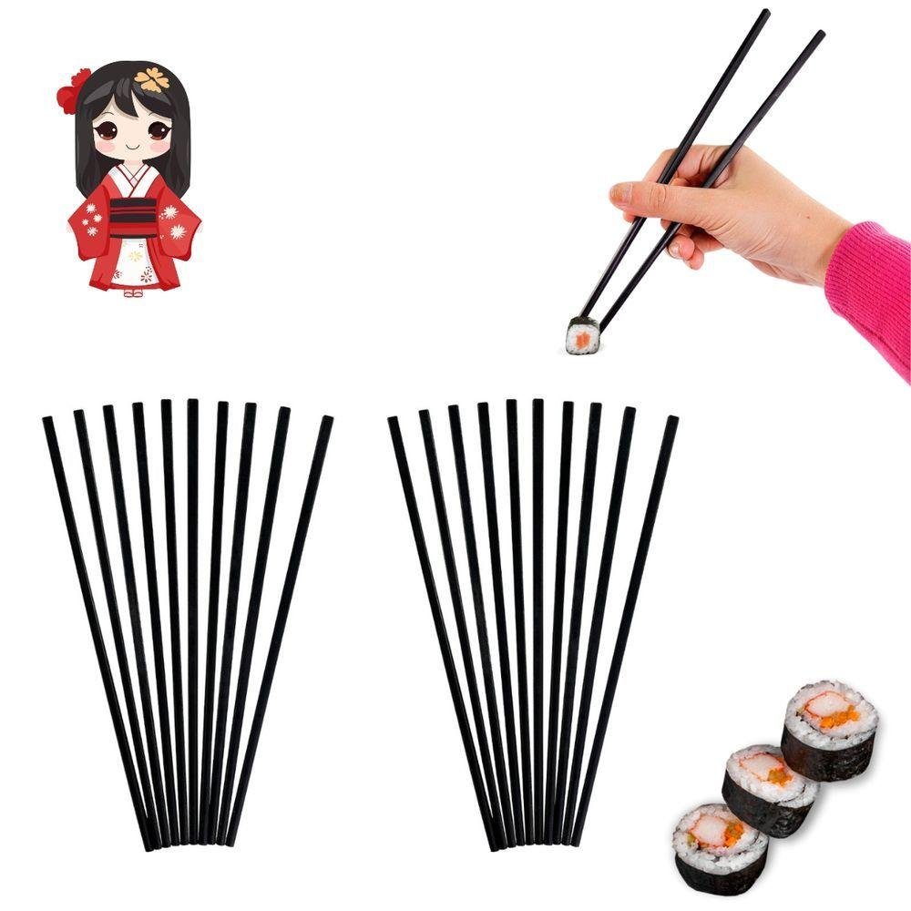 Hashi para Sushi Comida Japonesa com 5 Unidades Pauzinho Palitinho 24cm Reutilizavel - 5