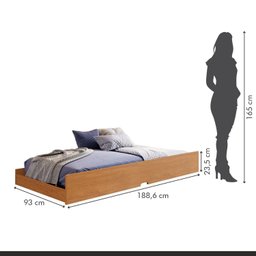 Cama Auxiliar Solteiro 188,6x93x23,5 Cm Luna - 4