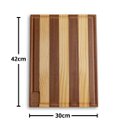 Ver imagem 2 de Tábua de Churrasco 42x30x1,6cm para Cozinhar Cortar Servir Queijos com Rebaixo para Suco