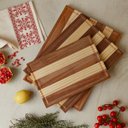 Ver imagem 4 de Tábua de Churrasco 42x30x1,6cm para Cozinhar Cortar Servir Queijos com Rebaixo para Suco