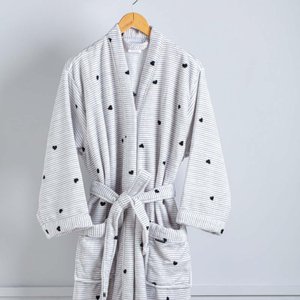 Roupão Adulto Vintage Love - Kacyumara P Branco/preto