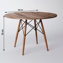 Ver imagem 2 de Mesa Eiffel Tampo Redonda De Madeira 90Cm Amadeirado Marrom