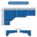 Ver imagem 3 de Guarda Roupa Modulado de Canto com LED e Escrivaninha MDF Duna