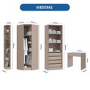 Ver imagem 4 de Guarda Roupa Modulado de Canto com LED e Escrivaninha MDF Duna