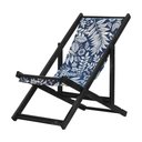 Ver imagem 1 de Espreguiçadeira Preguiçosa Dobrável Black Sb-folhas Brancas
