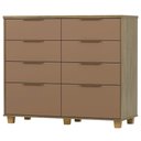 Ver imagem 1 de Cômoda Quarto 121cm 8 Gavetas Delmont Nature/camarim V02 - Mpozenato