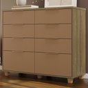 Ver imagem 2 de Cômoda Quarto 121cm 8 Gavetas Delmont Nature/camarim V02 - Mpozenato