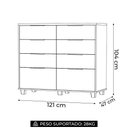 Ver imagem 3 de Cômoda Quarto 121cm 8 Gavetas Delmont Nature/camarim V02 - Mpozenato