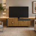 Ver imagem 1 de Rack para TV até 72 Polegadas 174cm 3 Portas Luna Marrom/Grafite - Mademóvel