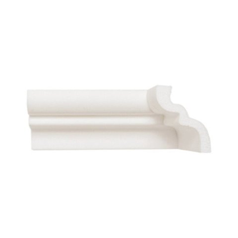Kit com 5 Barras Rodateto de Poliestireno 8CMX65MM Liso 10m Branco Riplain