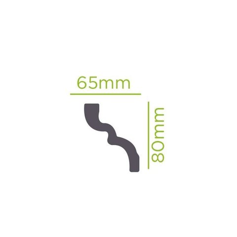 Kit com 15 Barras Rodateto de Poliestireno 8CMX65MM Liso 30m Branco Riplain