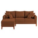 Ver imagem 1 de Sofá 3 Lugares Beny com Chaise Esquerdo Corino Terracota