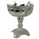 Ver imagem 3 de Centro de Mesa e Travessa Prateado para Doces e Frutas - 31,5x23x21cm