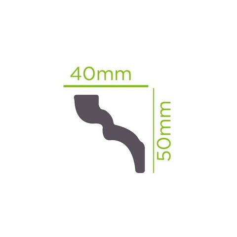 Kit com 5 Barras Rodateto de Poliestireno 5CMX40MM Liso 10m Branco Riplain