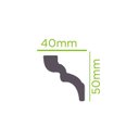 Ver imagem 1 de Kit com 5 Barras Rodateto de Poliestireno 5CMX40MM Liso 10m Branco Riplain
