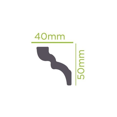 Kit com 20 Barras Rodateto de Poliestireno 5CMX40MM Liso 40m Branco Riplain