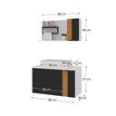 Ver imagem 4 de Gabinete Banheiro Ripado Dolphin 80cm (gabinete+cuba+espelheira+tampo Vidro) Branco / Preto
