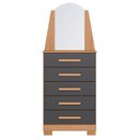 Ver imagem 5 de Guarda Roupa Solteiro Vivacce 04 Portas com Espelho e Cômoda New Veneza Freijo Titanium - Móveis Alb