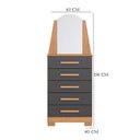Ver imagem 3 de Guarda Roupa Solteiro Vivacce 04 Portas com Espelho e Cômoda New Veneza Freijo Titanium - Móveis Alb