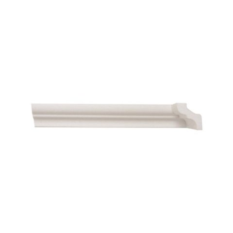 Kit com 5 Barras Rodateto de Poliestireno 3,5CMX30MM Liso 10m Branco Riplain