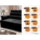 Ver imagem 2 de Sofá Retrátil Reclinável 2 Lugares com Molas 1,50m Quantum Suede Velut Preto - King House