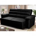 Ver imagem 1 de Sofá Retrátil Reclinável 2 Lugares com Molas 1,50m Quantum Suede Velut Preto - King House