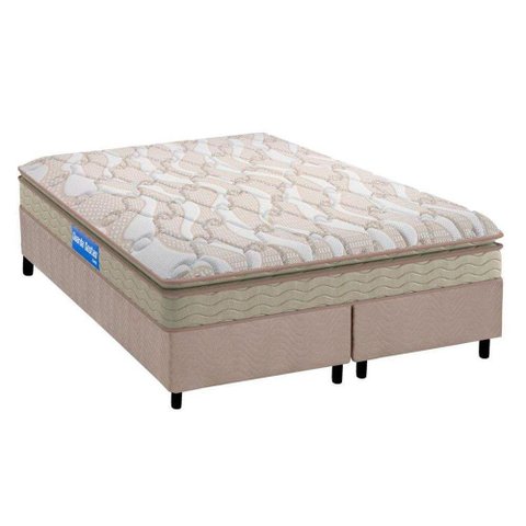 Cama Box Queen: Colchão Espuma D45 Probel Guarda Costas + Base Crc Suede Clean(158x198)