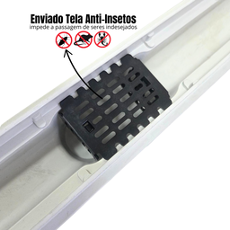 Ralo de Banheiro Abre Fecha 80cm X 5cm Inox 304 Coletor Branco Seca Box - 5