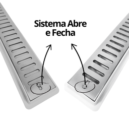 Ralo de Banheiro Abre Fecha 80cm X 5cm Inox 304 Coletor Branco Seca Box - 3