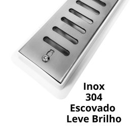 Ralo de Banheiro Abre Fecha 80cm X 5cm Inox 304 Coletor Branco Seca Box - 4