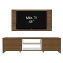Ver imagem 4 de Rack Madesa Metz e Painel para TV até 55 Polegadas Rustic/Branco/Rustic Cor:Rustic/Branco/Rustic
